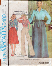 1970's McCall's Wrap Skirt and Button Up Blouse with Large Pockets Pattern - Bust 30.5-36" - No. 5400