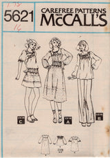 1970's McCall's Yoked Top or Dress and Belt pattern - Bust 31.5-38" - no. 5621