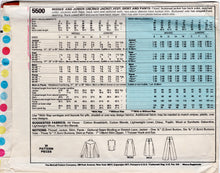 1970's McCall's Unlined Jacket, Vest, Skirt and Pants pattern - Bust 32" - No. 5500