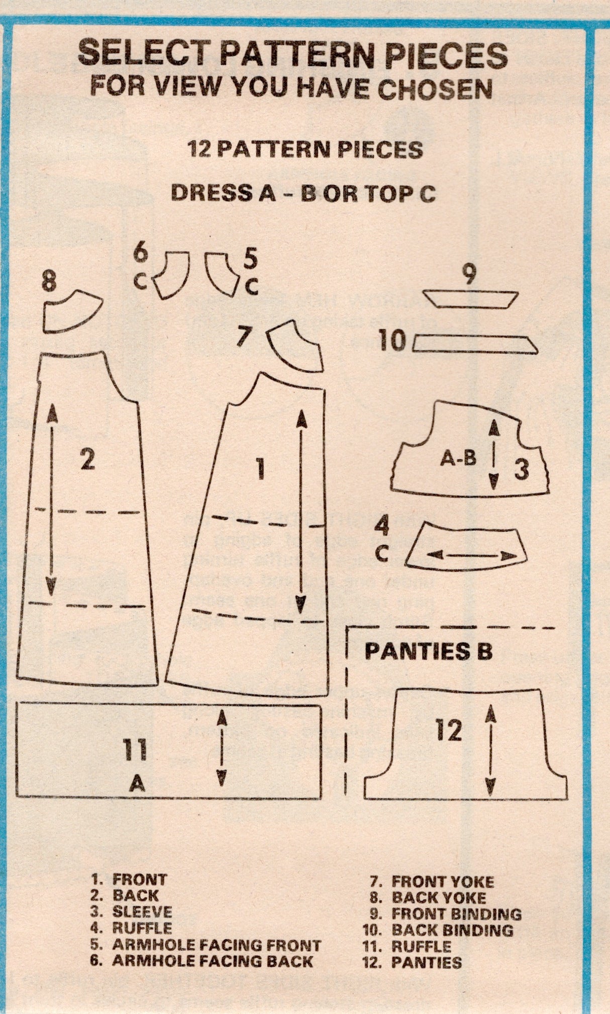 1970's McCall's Child's Dress or Top and Panties Pattern  - Chest 21-25" - No. 5503