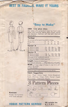 1960's Vogue "Easy to Make" Shift Dress Pattern with Large Yoke - Bust 34" - No. 5305