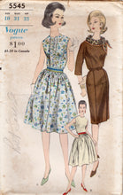1960’s Vogue One Piece Fit and Flare or Sheath Dress Pattern with Princess Line Bodice - Bust 31” - No. 5545