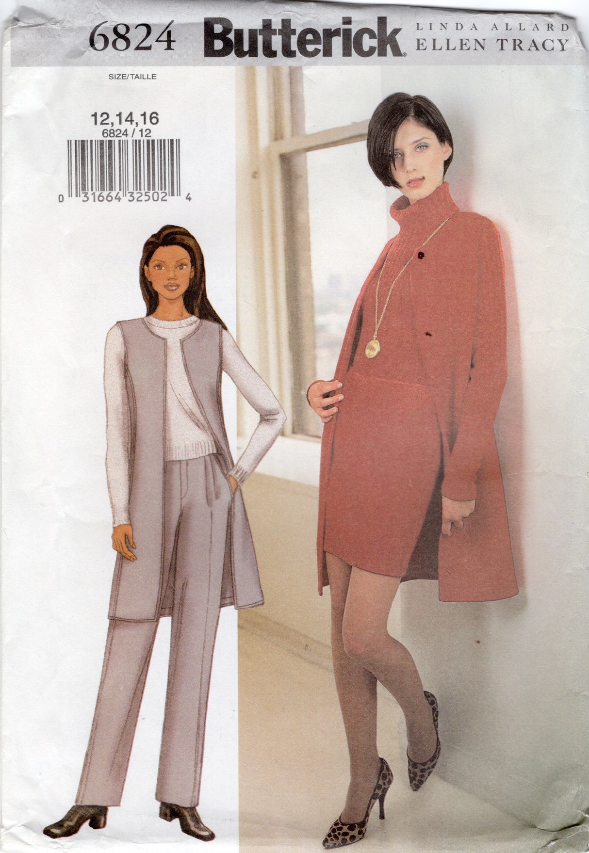 2000's Butterick Vest, Pants and Mini Skirt Pattern - Bust 34-38" - No. 6824