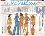 1970's McCall's Two Piece Swimsuit and Hooded Jumpsuit pattern - Bust 30.5-40" - No. 5535