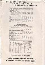 1940's DuBarry Princess Line Side Button Dress Pattern - Bust 34" - No. 5977