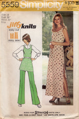 1970's Simplicity Jiffy Knit Tunic or Dress and Pants pattern - Bust 38" - No. 5559