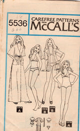 1970's McCall's Marlo's Corner Cover-Up, Swimsuit and Bikini  pattern - Bust 31-38" - no. 5536