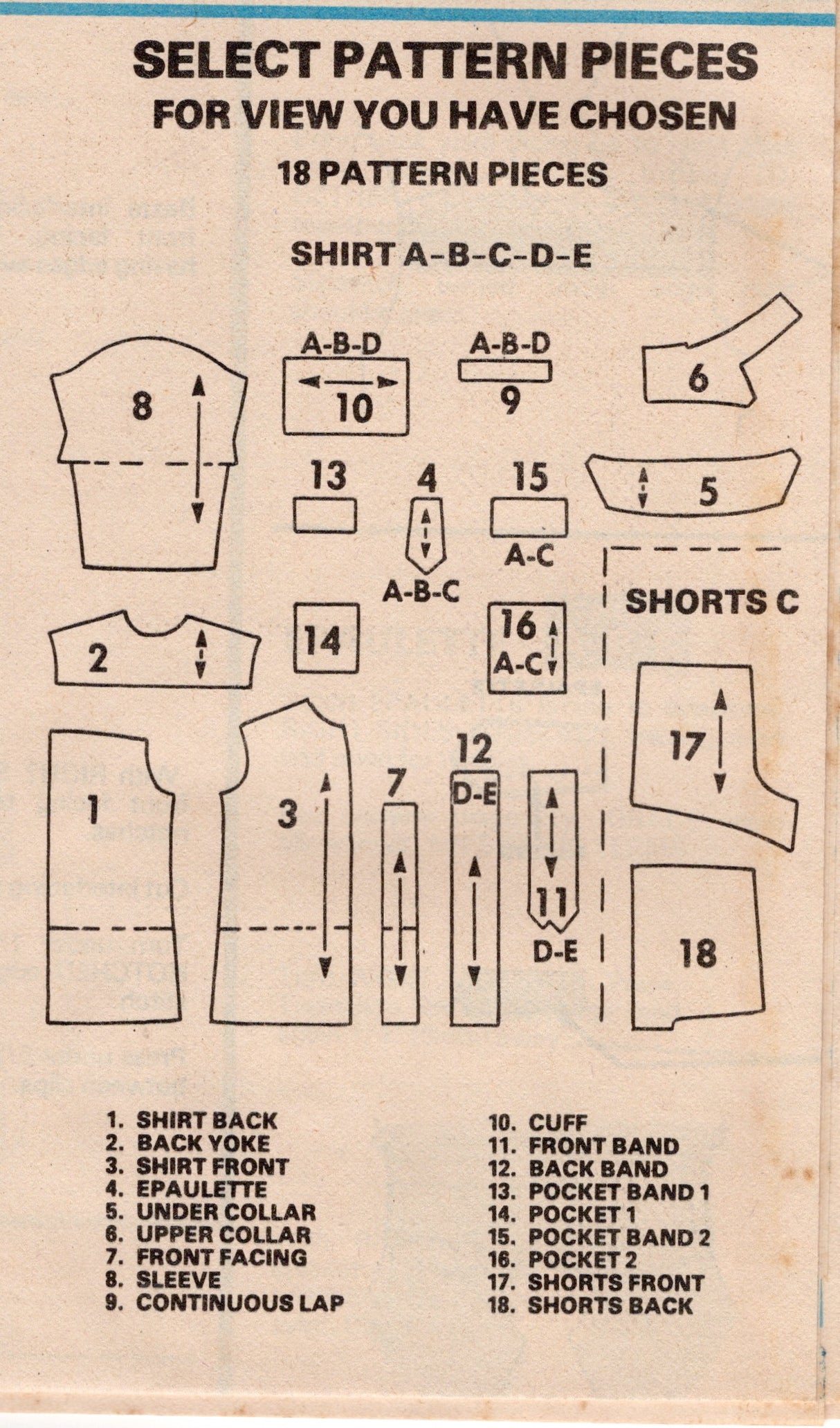 1970's McCall's Men's Button-Up Shirt and Shorts Pattern - Chest 38-48" - No. 5591