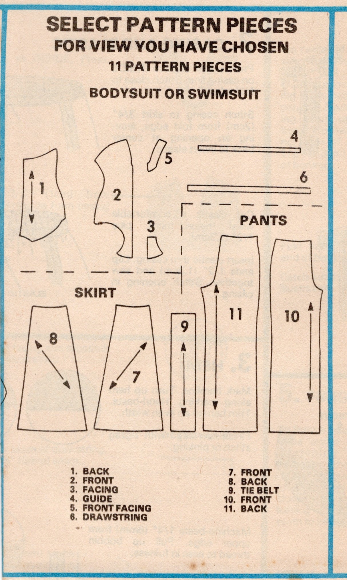 1970's McCall's Bodysuit, Swimsuit, Skirt and Pants Pattern  - Bust 38" - No. 5592