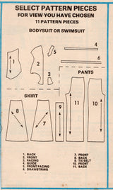 1970's McCall's Bodysuit, Swimsuit, Skirt and Pants Pattern  - Bust 38" - No. 5592