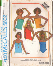 1970's McCall's Baby Doll , Halter or One shoulder Top pattern - Bust 32.5-34" - No. 5602