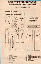 1970's McCall's Princess Line Dress or Tunic and Pants or Shorts Pattern  - Bust 34-36" - No. 5633