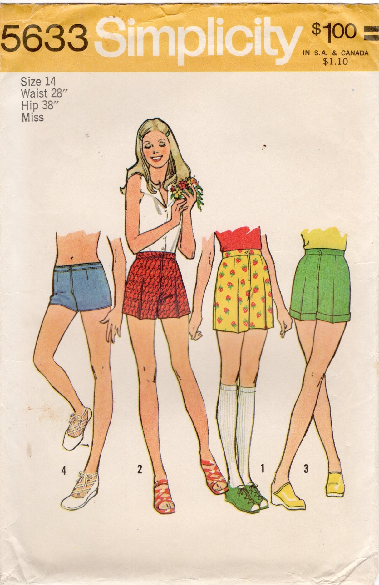 1970’s Simplicity Shorts Pattern - Waist 28" - No. 5633