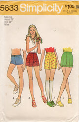 1970’s Simplicity Shorts Pattern - Waist 28" - No. 5633