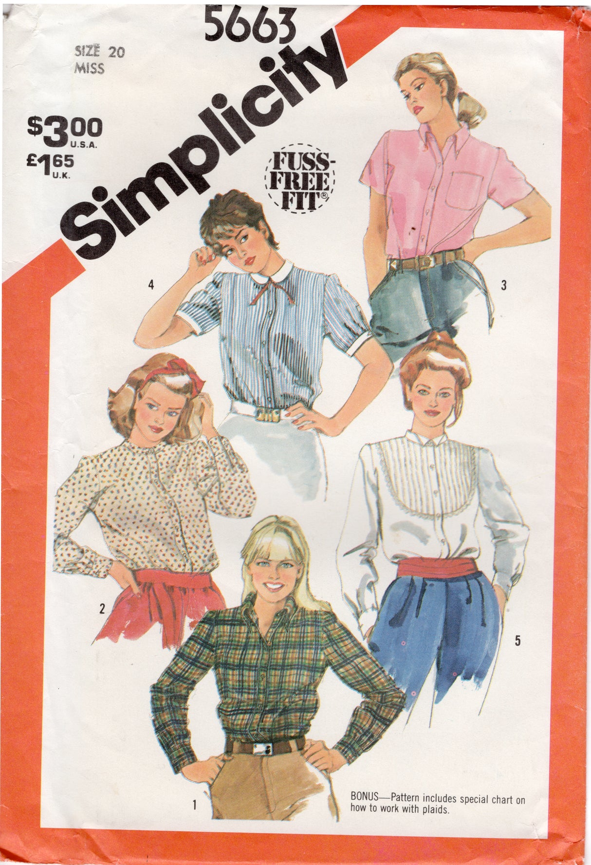 1980's Simplicity Button Up Shirt Set Pattern - Bust 42" - No. 5663