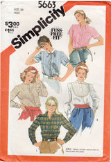 1980's Simplicity Button Up Shirt Set Pattern - Bust 42" - No. 5663