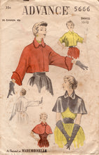 1950’s Advance Capelet and Bolero Pattern - Bust 28-30” - No. 5666