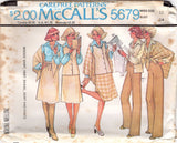 1970's McCall's Button up Shirt, Vest, Shawl, A line Skirt and Pants pattern - Bust 31.5-38" - No. 5679