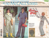 1970's McCall's Child's and Teen's Jumpsuit Pattern and Tennis Racquet cover - Chest 26-36.5" - No. 5683