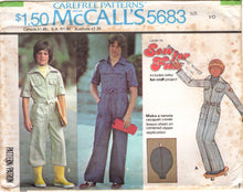 1970's McCall's Child's and Teen's Jumpsuit Pattern and Tennis Racquet cover - Chest 26-36.5" - No. 5683