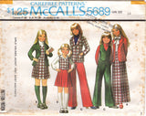 1970's McCall's Teen Unlined Jacket, Vest, Pleated Skirt and Wide Leg Pants pattern - Chest 32" - No. 5689