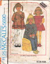 1970's McCall's Child's Yoked Dress Pattern with Patch Pockets - Chest 21-25" - No. 5690