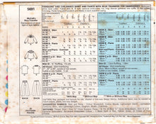 1970's McCall's Child's Western Shirt, and Yoked Pants Pattern - Chest 20-25" - No. 5691