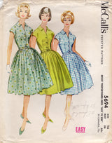 1960's McCall's Shirtwaist Dress Pattern with Pleated Skirt in Proportioned Heights - Bust 36" - No. 5694