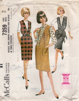 1960's McCall's Jumper Dress and Button Up Blouse Pattern - Bust 36" - No. 7359