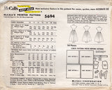 1960's McCall's Shirtwaist Dress Pattern with Pleated Skirt in Proportioned Heights - Bust 36" - No. 5694