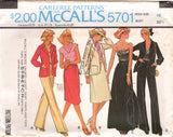 1970's McCall's Unlined Jacket, Cowl Neck Blouse, Camisole, Maxi or Midi Skirt and Straight Leg Pants Pattern - Bust 31.5-32.5" - No. 5701