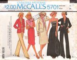 1970's McCall's Unlined Jacket, Cowl Neck Blouse, Camisole, Maxi or Midi Skirt and Straight Leg Pants Pattern - Bust 31.5-32.5" - No. 5701