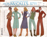 1970's McCall's Vest, Unlined Jacket and Wide Leg Pants or Flared Skirt pattern - Bust 31-38" - No. 5711