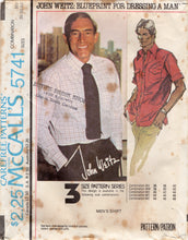 1970's McCall's John Weitz Button Up Shirt Pattern - Chest 36-48" - No. 5741