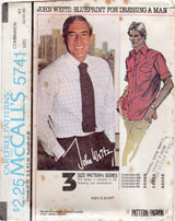 1970's McCall's John Weitz Button Up Shirt Pattern - Chest 36-48" - No. 5741