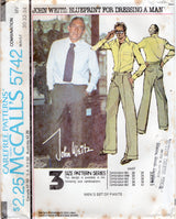 1970's McCall's Men's Set of High Waisted pants - Waist 32-44" - No. 5742