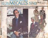 1970's McCall's Men's Single Breasted Jacket Pattern with optional Elbow Patches - Chest 36-48" - No. 5743