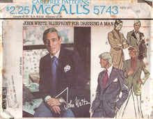 1970's McCall's Men's Single Breasted Jacket Pattern with optional Elbow Patches - Chest 36-48" - No. 5743