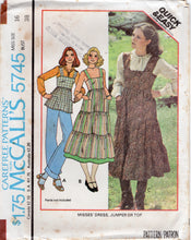 1970's McCall's One Piece Dress or Top with Tiered Skirt - Bust 32.5-38" - No. 5745
