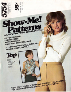1970's McCall's Cowl Neck Top Pattern - Bust 31.5-36" - No. 5754