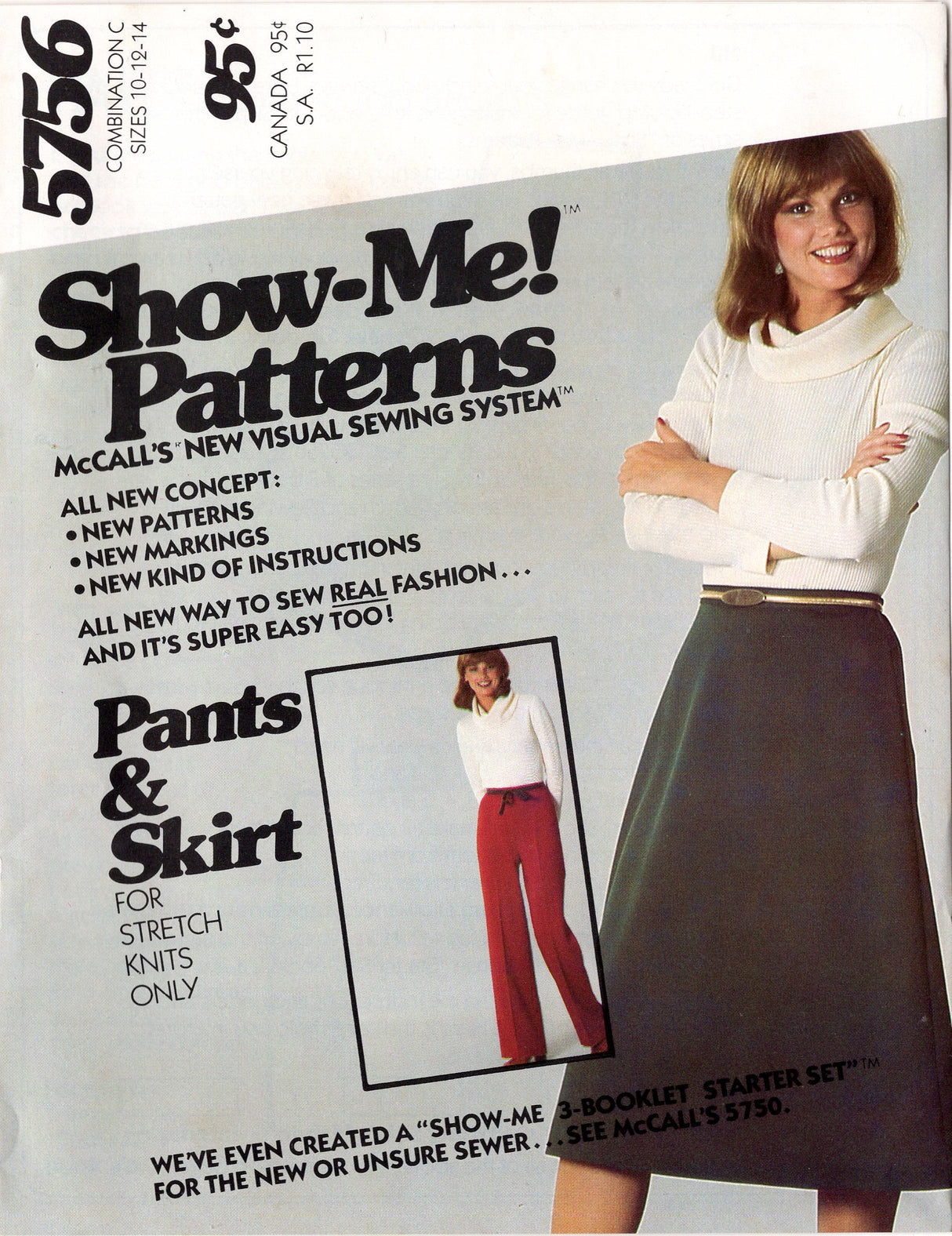 1970's McCall's A Line Skirt and Straight Leg Pants Pattern - Waist 24-30" - No. 5756