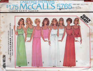 1970's McCall's Set of Dresses or Tops pattern - Bust 32.5-38" - No. 5765