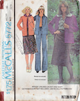 1970's McCall's Unlined Jacket and Straight Line Skirt pattern - Bust 31.5-36" - No. 5772