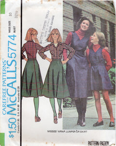 1970's McCall's Wrap Jumper or Skirt Pattern - Bust 31.5-38" - No. 5774