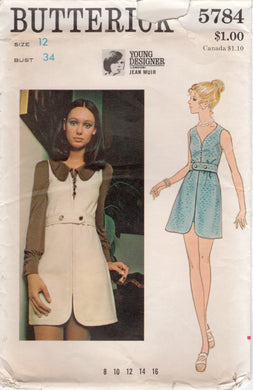 1970's Butterick JEAN MUIR One PIece Dress and Blouse pattern - Bust 34