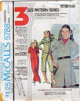 1970's McCall's Child's Shirt, Culottes and Pants Pattern - Chest 30-34.5" - No. 5788