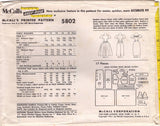 1960's McCall's One Piece Sheath or Fit and Flare Dress Pattern with Gathered Bodice Front - Bust 32" - No. 5802