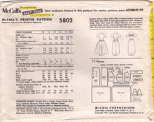 1960's McCall's One Piece Sheath or Fit and Flare Dress Pattern with Gathered Bodice Front - Bust 32" - No. 5802