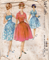 1960's McCall's Fit and Flare Dress and Collared Bolero Jacket pattern - Bust 31.5" - No. 5818