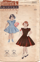 1950's Butterick Child's Princess Line Dress Pattern  - Chest 23" - No. 7005